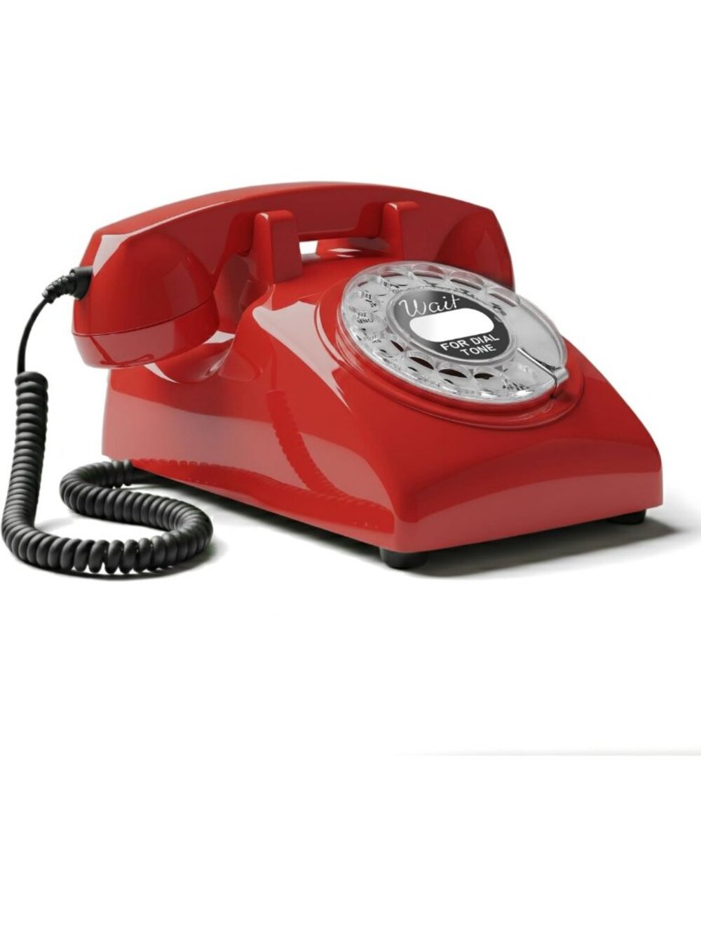 Vintage 60s Retro Red Cable Rotary Desk Phone - Classic Home Decor Accessory
